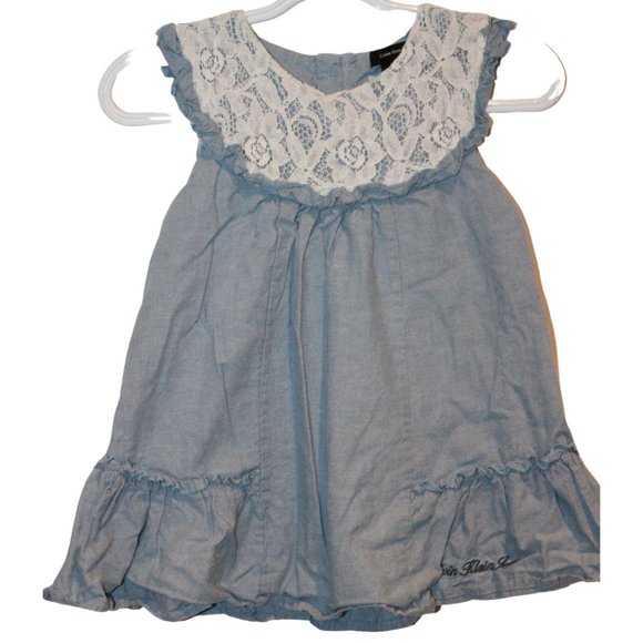 2/$20 🏷 Calvin Klein Denim Dress Size 2T - Picture 1 of 3